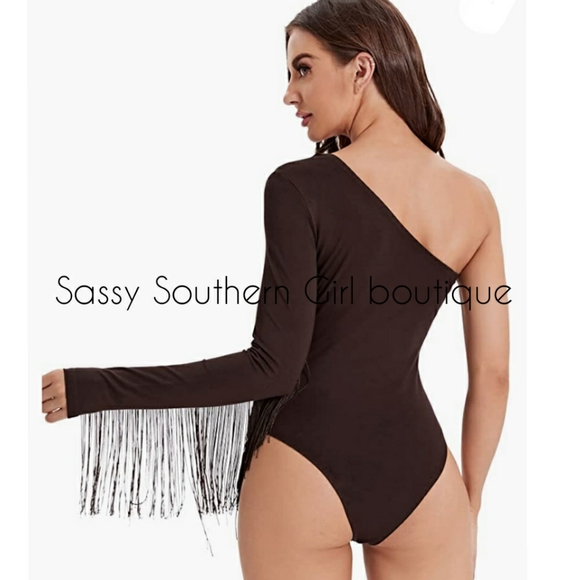 ⭐🆕 Boho brown fringe bodysuit - Picture 6 of 10
